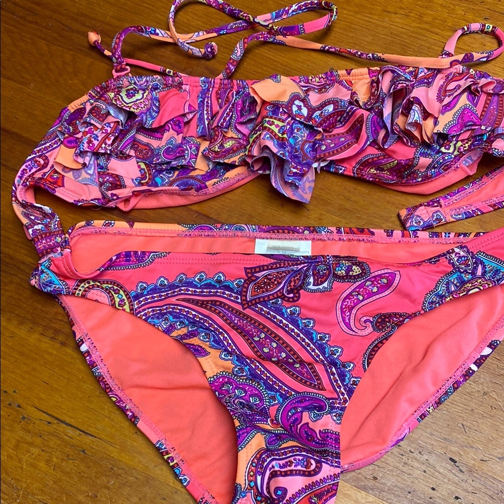 Old Navy Paisley Bikini - Pink and Orange and Blue